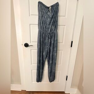 Blue and white jumpsuit